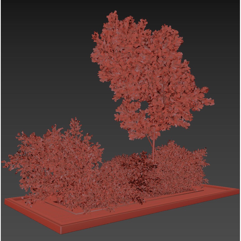Garden Bush and Tree 3D Model – High Poly PBR Vegetation Asset, FBX - View 5