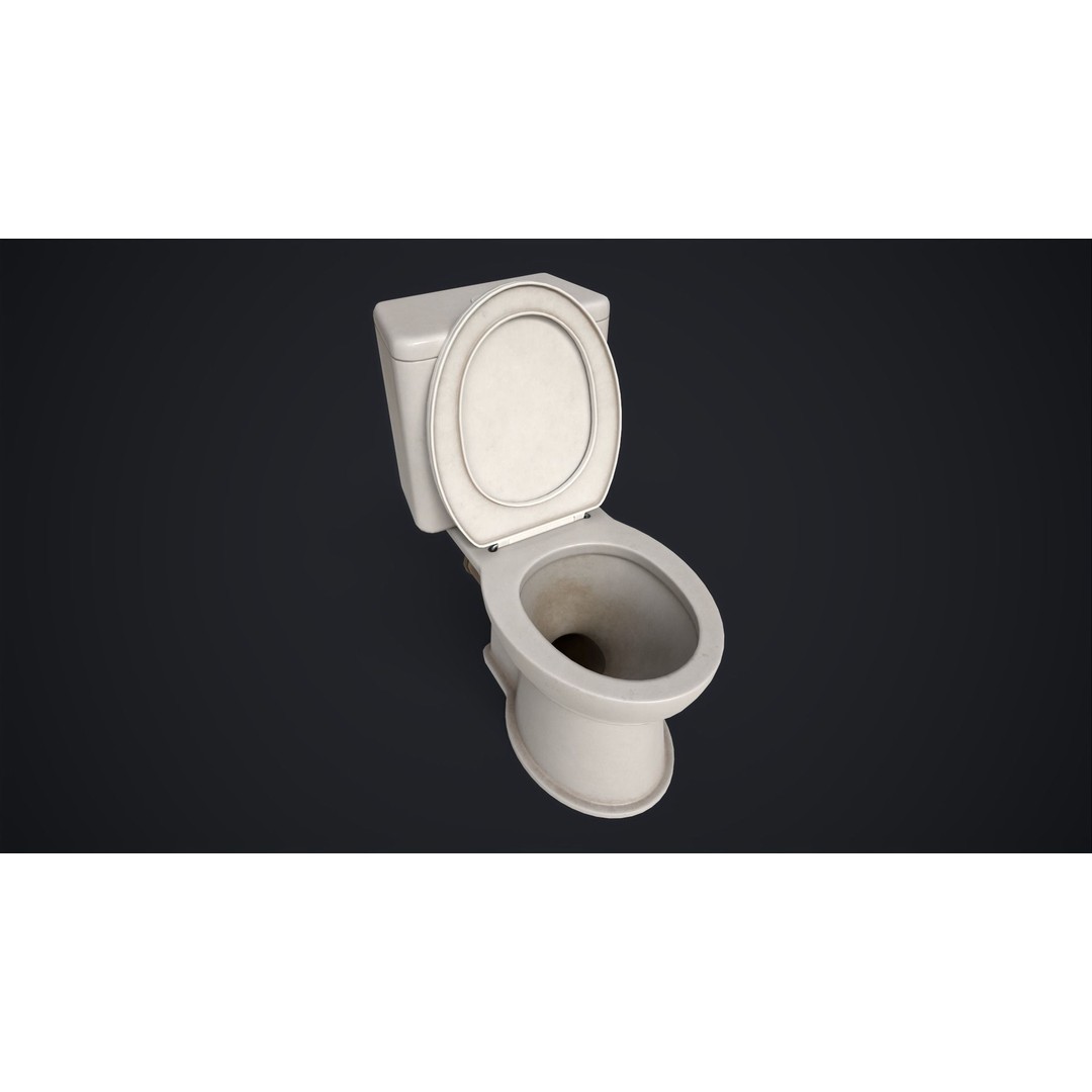 Toilet Bowl 3D Model – Low Poly PBR Bathroom Asset, FBX, OBJ