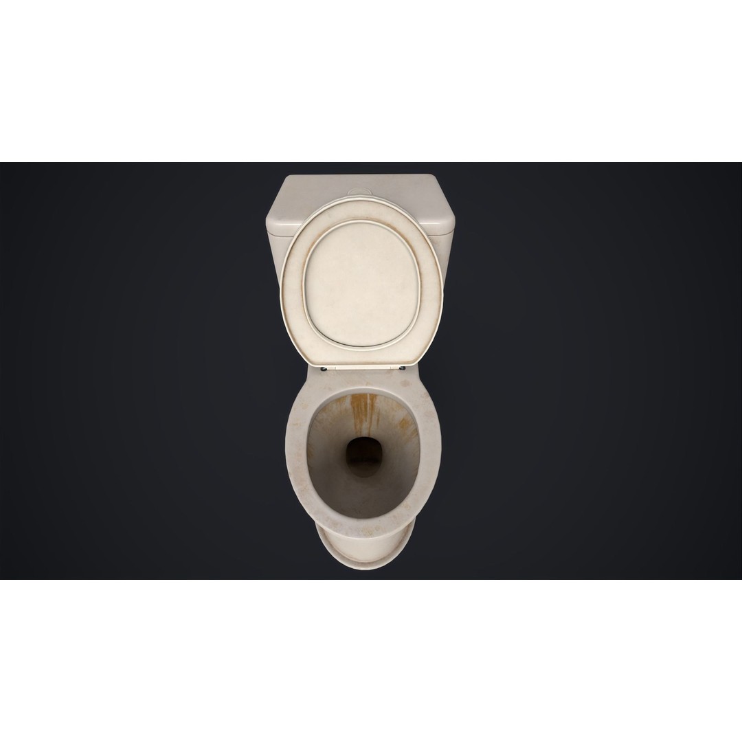 Toilet Bowl 3D Model – Low Poly PBR Bathroom Asset, FBX, OBJ - View 10