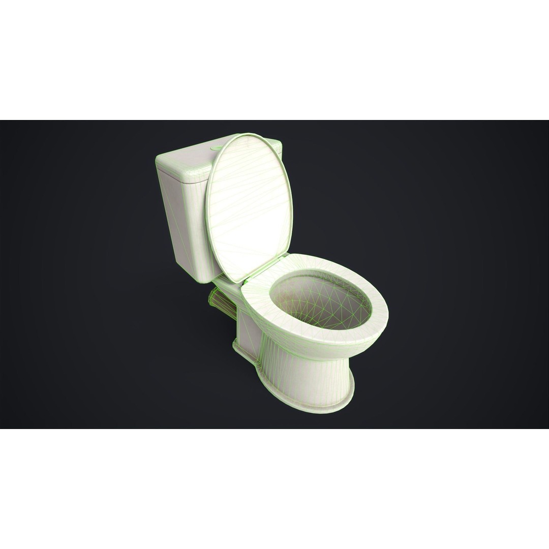 Toilet Bowl 3D Model – Low Poly PBR Bathroom Asset, FBX, OBJ - View 11