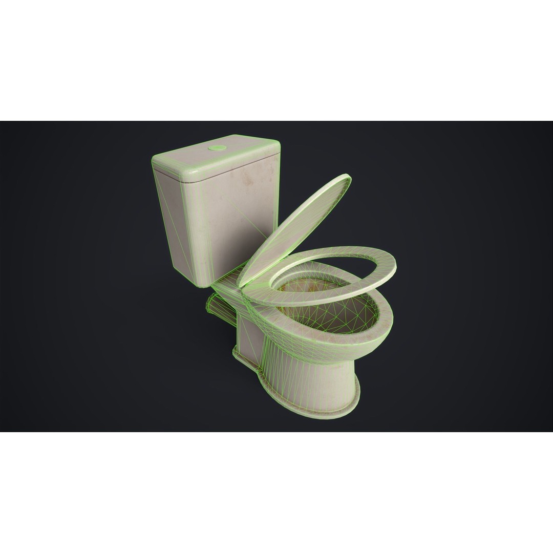 Toilet Bowl 3D Model – Low Poly PBR Bathroom Asset, FBX, OBJ - View 12