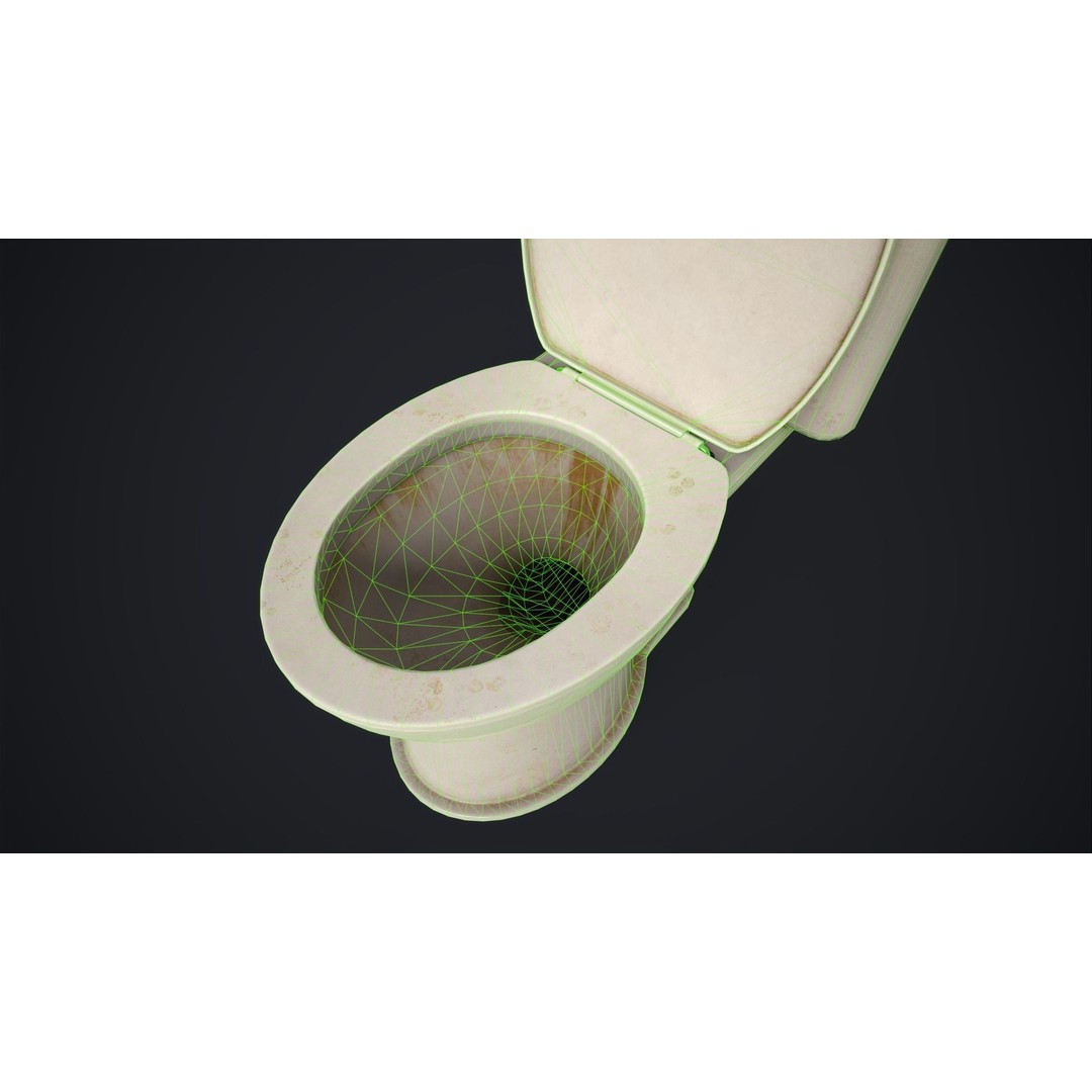 Toilet Bowl 3D Model – Low Poly PBR Bathroom Asset, FBX, OBJ - View 13