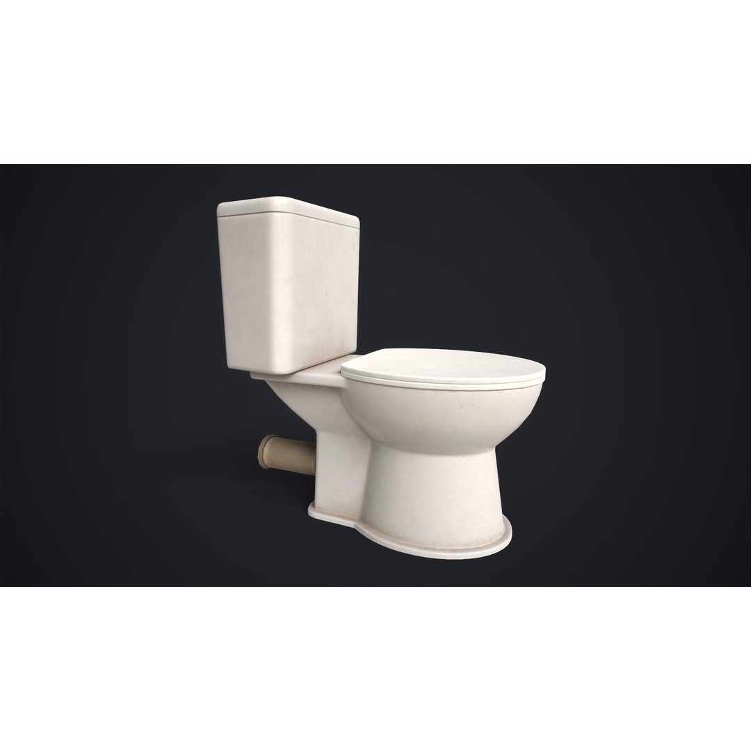 Toilet Bowl 3D Model – Low Poly PBR Bathroom Asset, FBX, OBJ - View 16