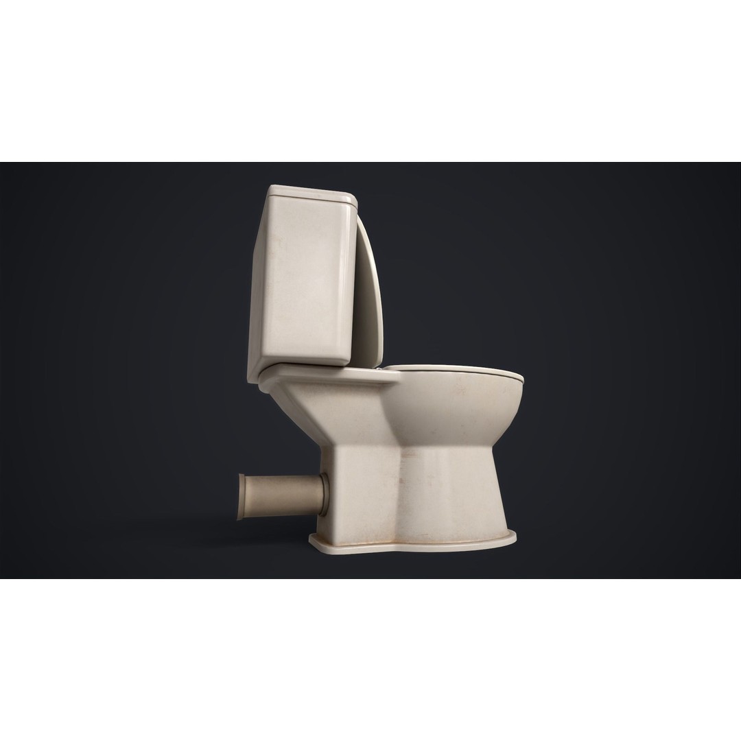 Toilet Bowl 3D Model – Low Poly PBR Bathroom Asset, FBX, OBJ - View 18