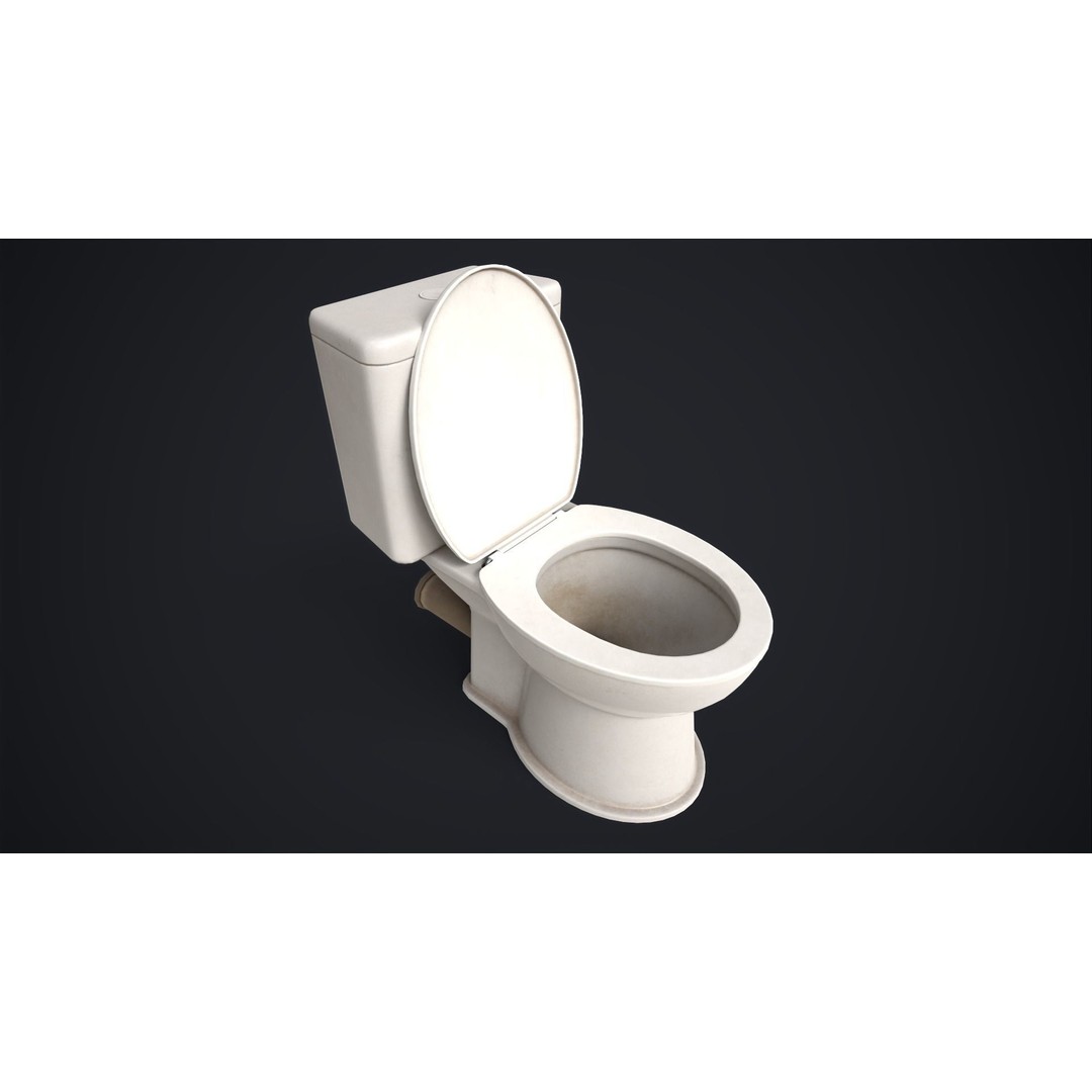 Toilet Bowl 3D Model – Low Poly PBR Bathroom Asset, FBX, OBJ - View 4