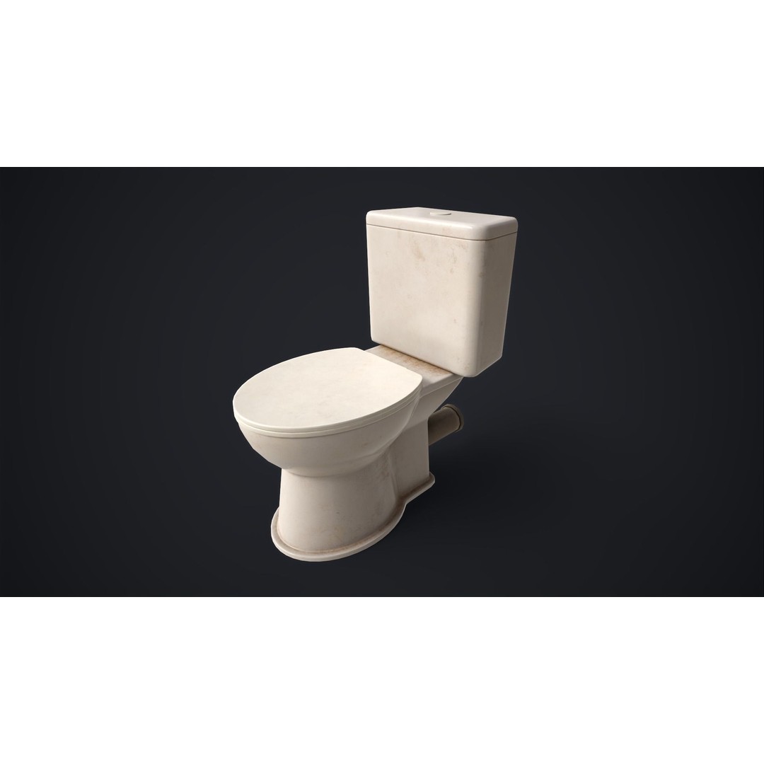 Toilet Bowl 3D Model – Low Poly PBR Bathroom Asset, FBX, OBJ - View 5