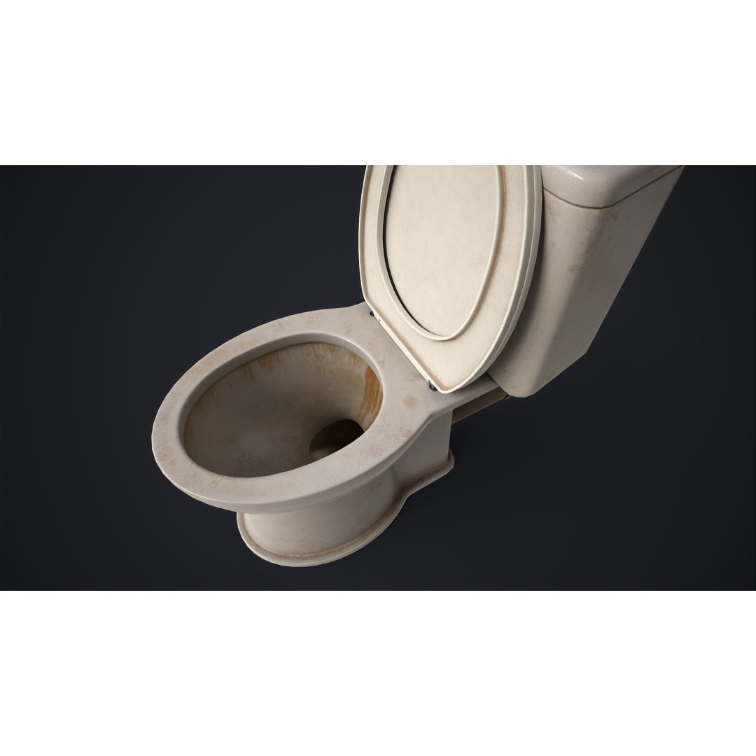 Toilet Bowl 3D Model – Low Poly PBR Bathroom Asset, FBX, OBJ - View 7