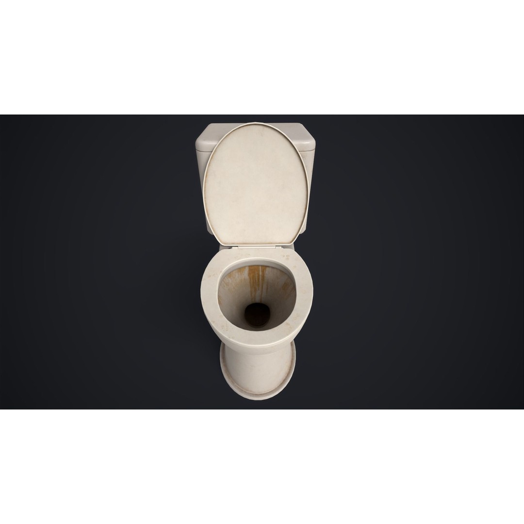 Toilet Bowl 3D Model – Low Poly PBR Bathroom Asset, FBX, OBJ - View 8
