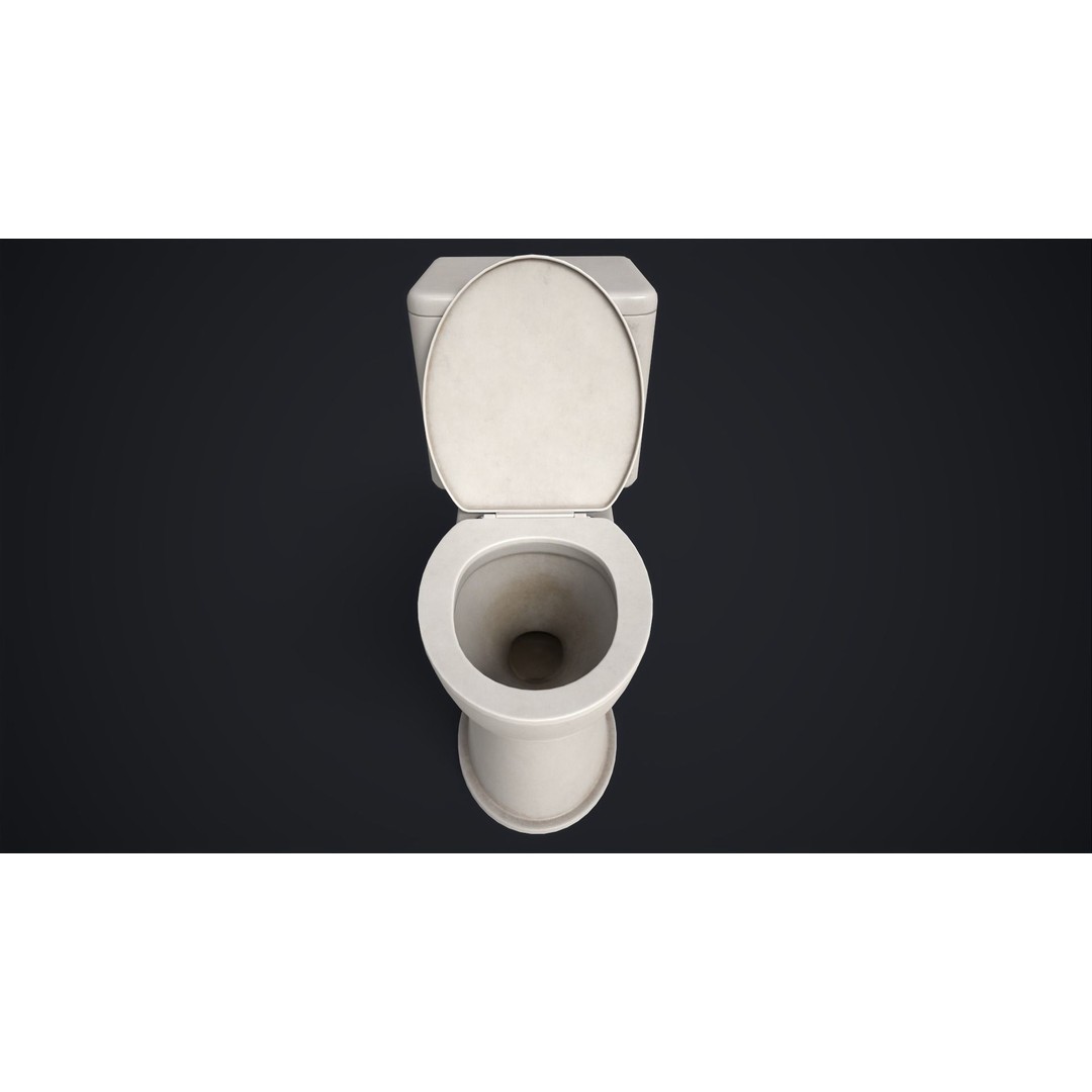 Toilet Bowl 3D Model – Low Poly PBR Bathroom Asset, FBX, OBJ - View 9