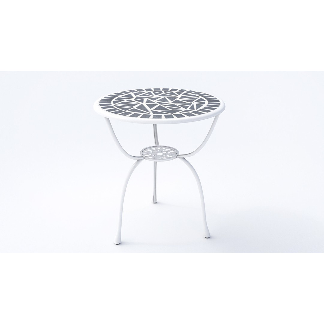 Garden Breakfast 3D Model – Low Poly Outdoor Furniture Set, FBX, OBJ - View 10