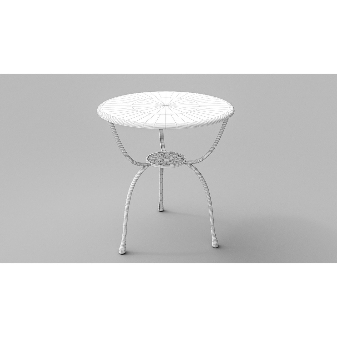 Garden Breakfast 3D Model – Low Poly Outdoor Furniture Set, FBX, OBJ - View 11