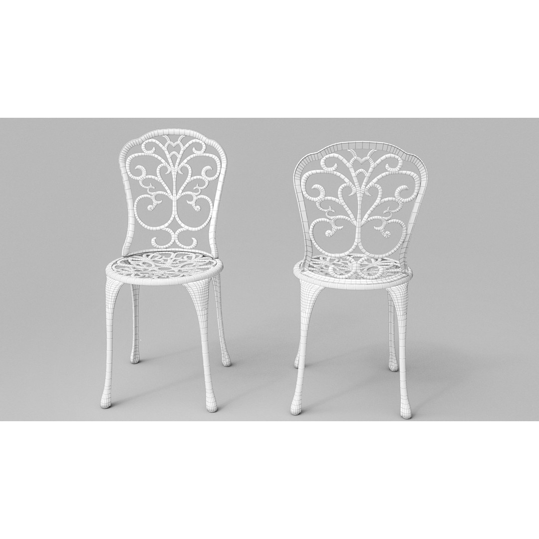 Garden Breakfast 3D Model – Low Poly Outdoor Furniture Set, FBX, OBJ - View 9