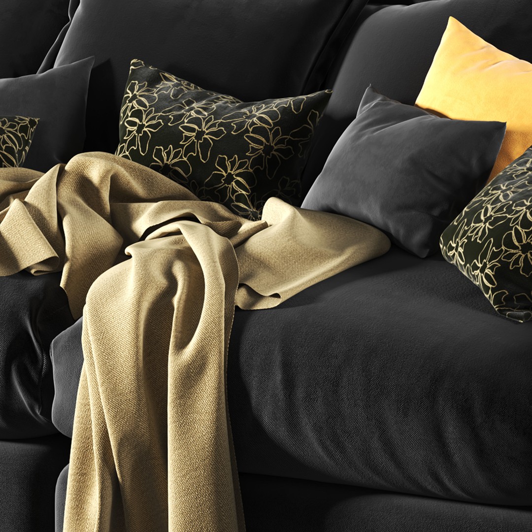 Wodge2 Sofa 3D Model – Modern Furniture Asset with Textures - View 10