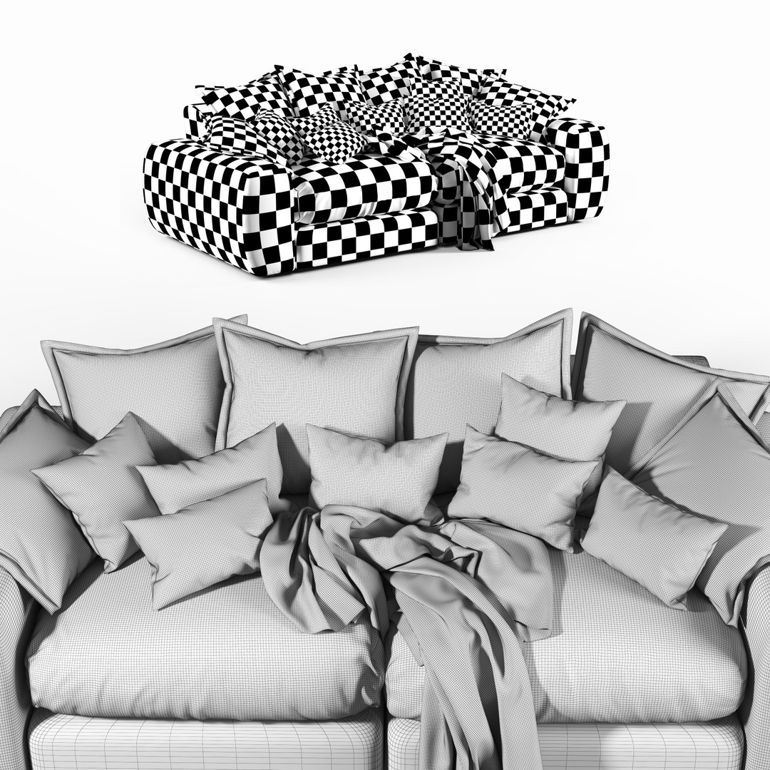 Wodge2 Sofa 3D Model – Modern Furniture Asset with Textures - View 15