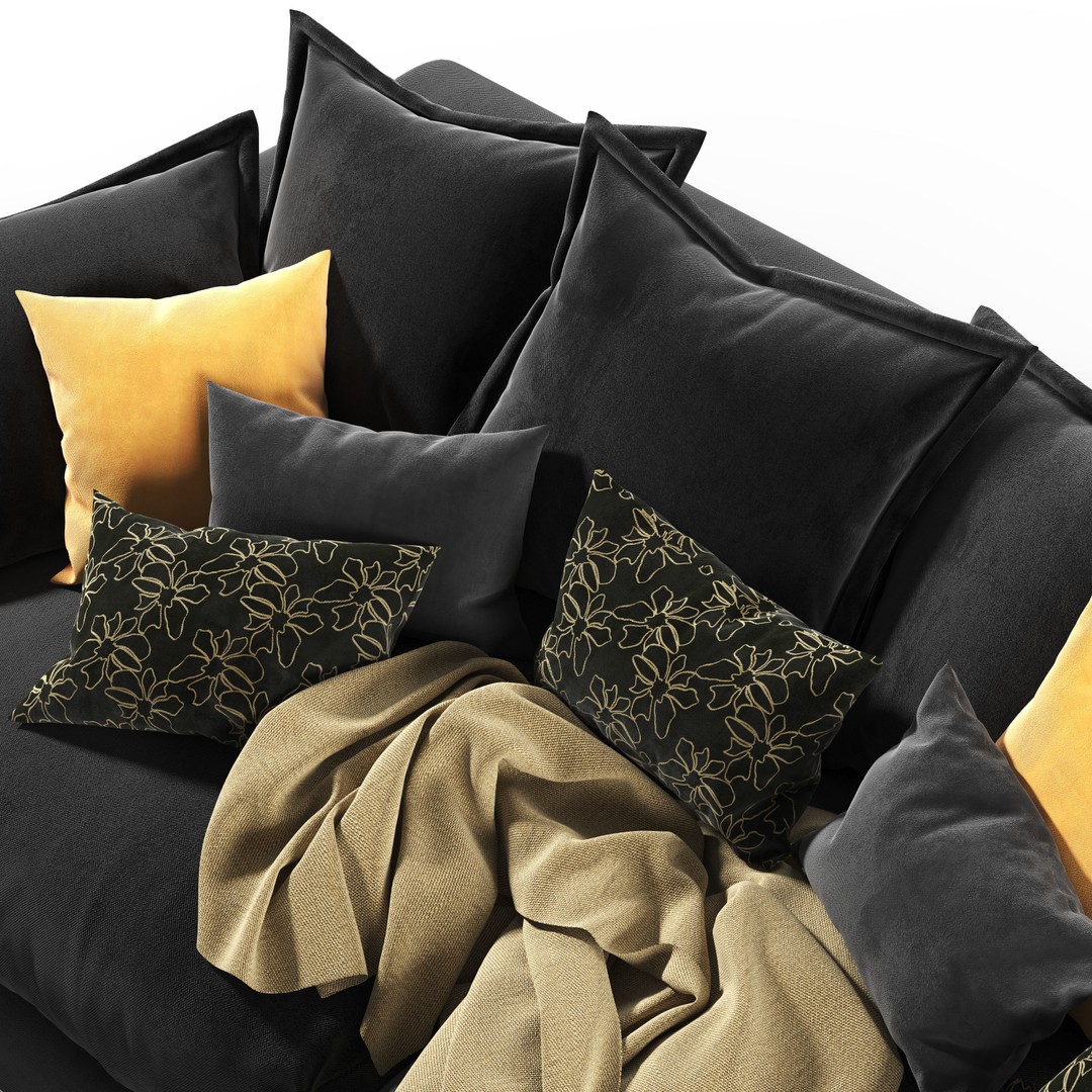 Wodge2 Sofa 3D Model – Modern Furniture Asset with Textures - View 4