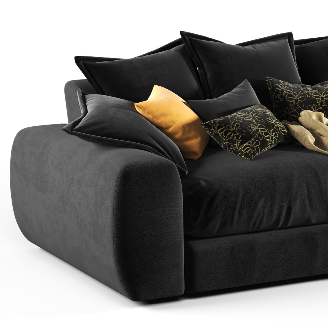 Wodge2 Sofa 3D Model – Modern Furniture Asset with Textures - View 7