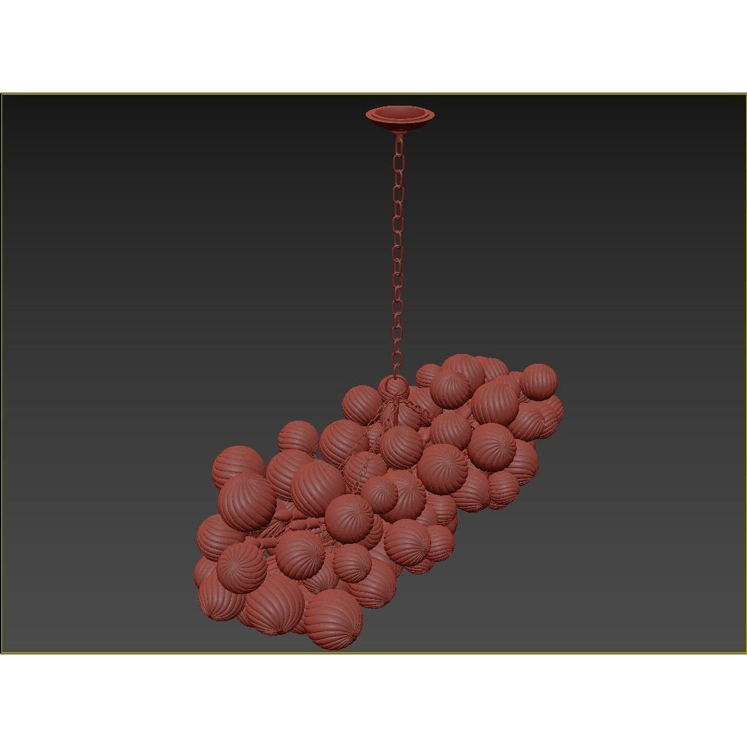 RH Talia Linear Chandelier 63 3D Model – Modern Lighting Fixture, FBX/OBJ - View 12