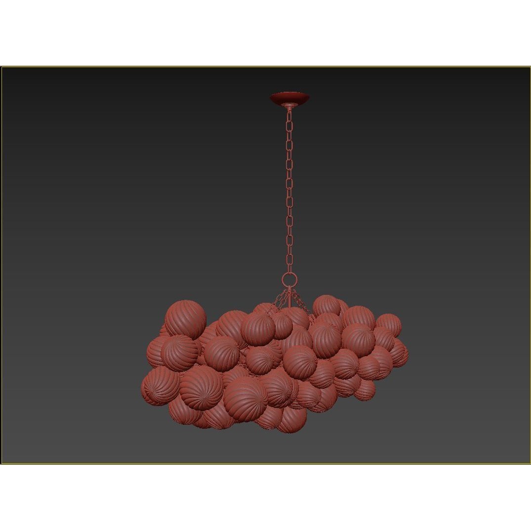 RH Talia Linear Chandelier 63 3D Model – Modern Lighting Fixture, FBX/OBJ - View 13