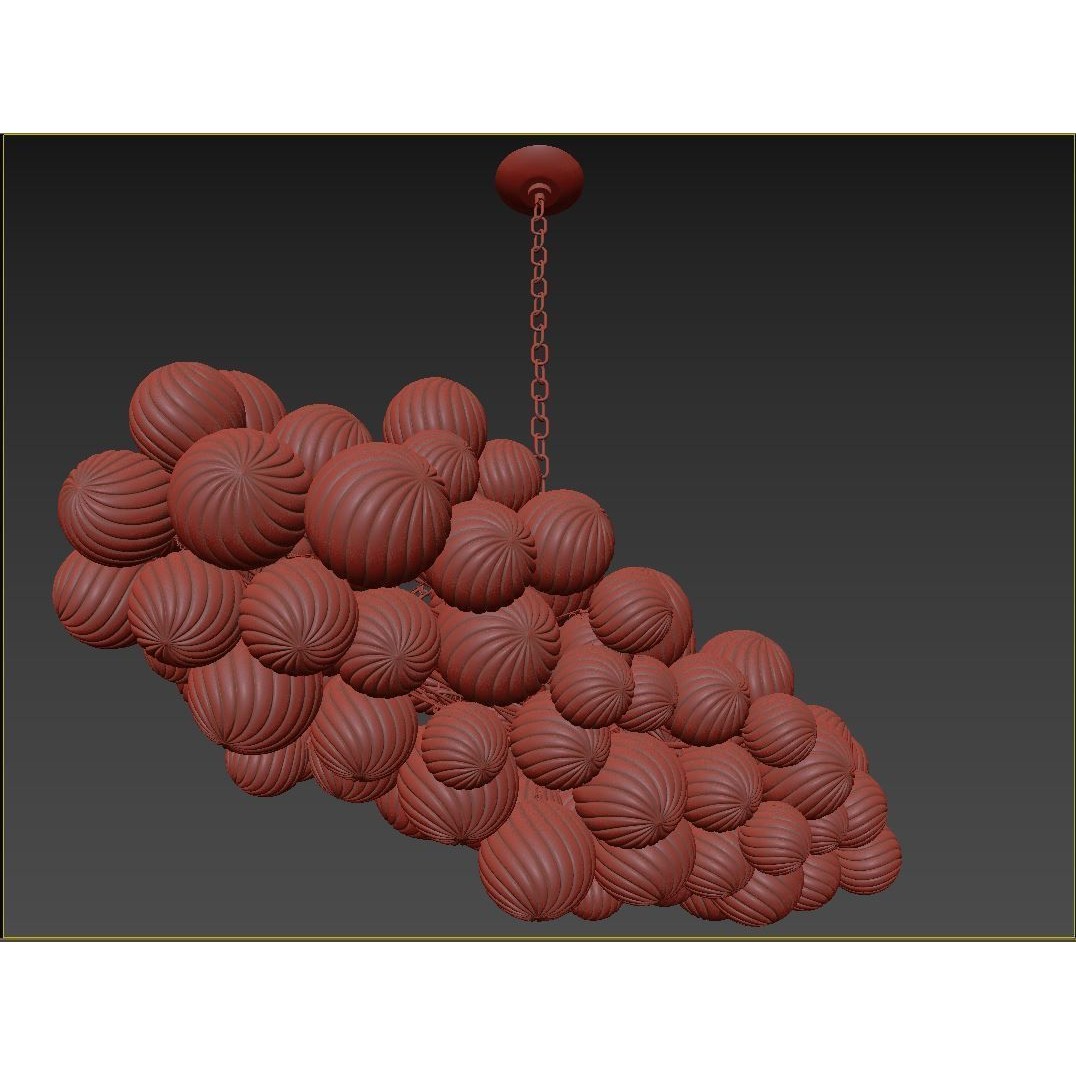 RH Talia Linear Chandelier 63 3D Model – Modern Lighting Fixture, FBX/OBJ - View 14