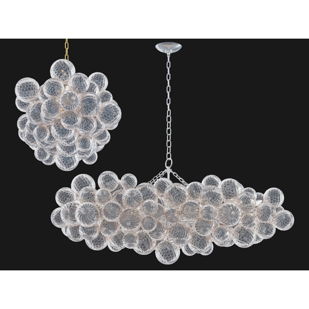 RH Talia Linear Chandelier 63 3D Model – Modern Lighting Fixture, FBX/OBJ - View 3