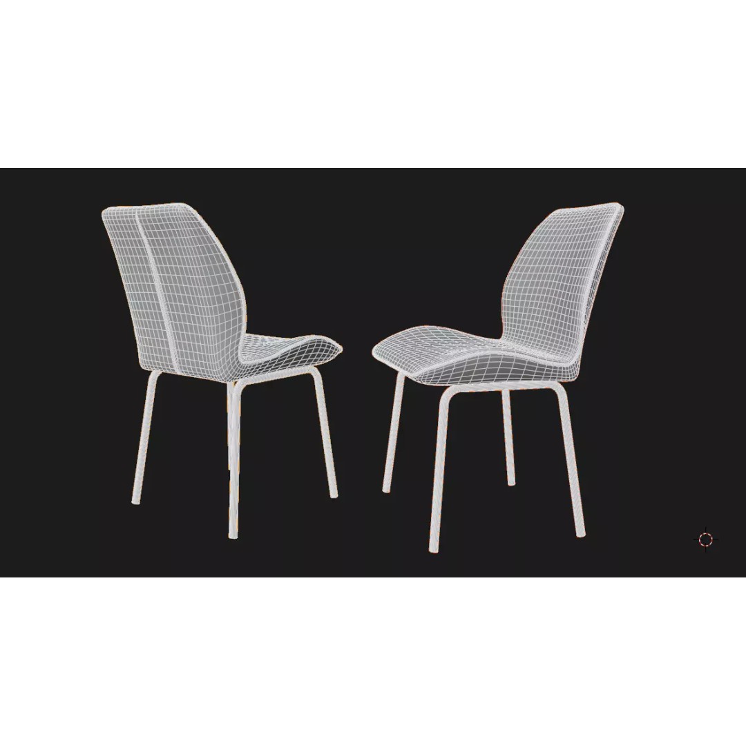 Dining Chair 3D Model – Modern Low-Poly Design, FBX, PBR - View 3