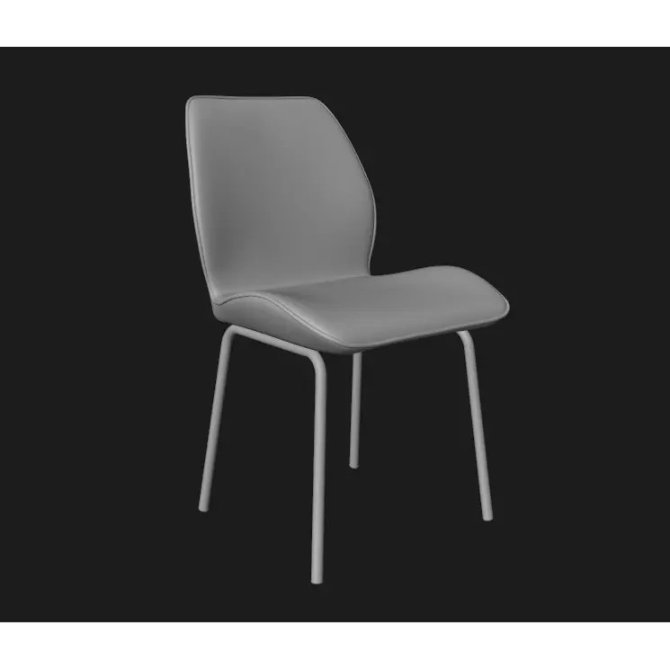 Dining Chair 3D Model – Modern Low-Poly Design, FBX, PBR - View 5