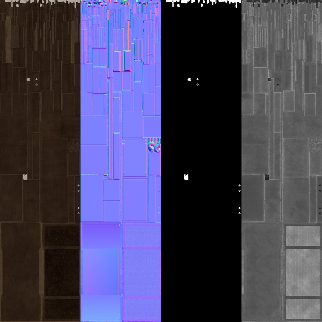 Victorian Desk 3D Model – Low Poly Game Asset with Props, FBX - View 14