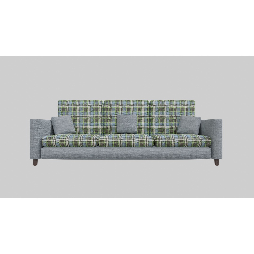 Realistic Sofa 3D Model – Modern Fabric Furniture, PBR Textures - View 12