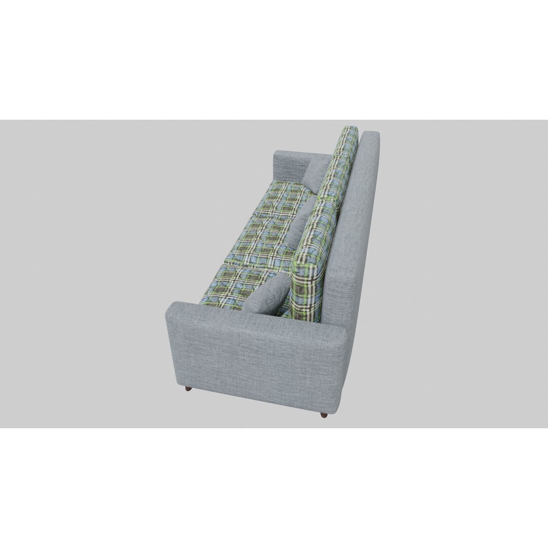 Realistic Sofa 3D Model – Modern Fabric Furniture, PBR Textures - View 13