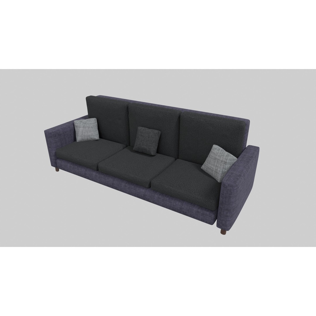 Realistic Sofa 3D Model – Modern Fabric Furniture, PBR Textures - View 14