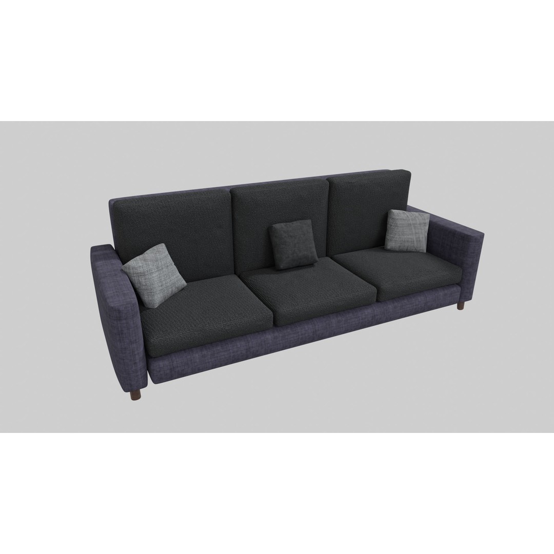 Realistic Sofa 3D Model – Modern Fabric Furniture, PBR Textures - View 15
