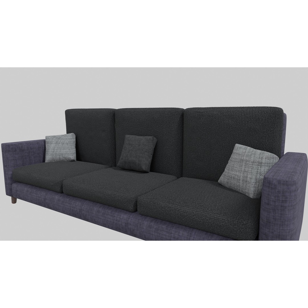 Realistic Sofa 3D Model – Modern Fabric Furniture, PBR Textures - View 17