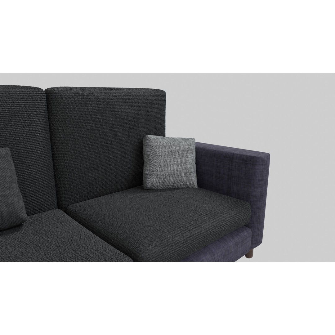 Realistic Sofa 3D Model – Modern Fabric Furniture, PBR Textures - View 18
