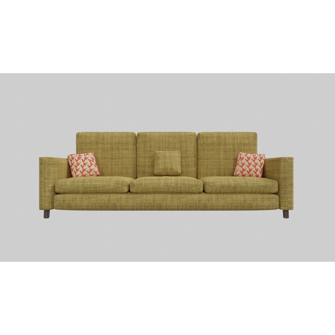 Realistic Sofa 3D Model – Modern Fabric Furniture, PBR Textures - View 3