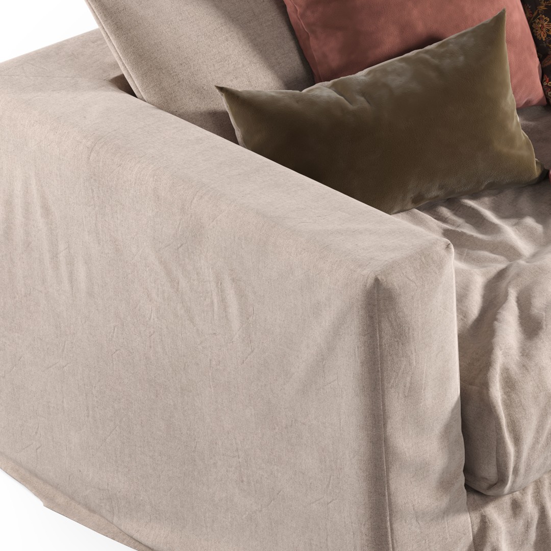 Le Grand Air Sofa 3D Model – Modern Design, PBR Textures, FBX & More - View 11