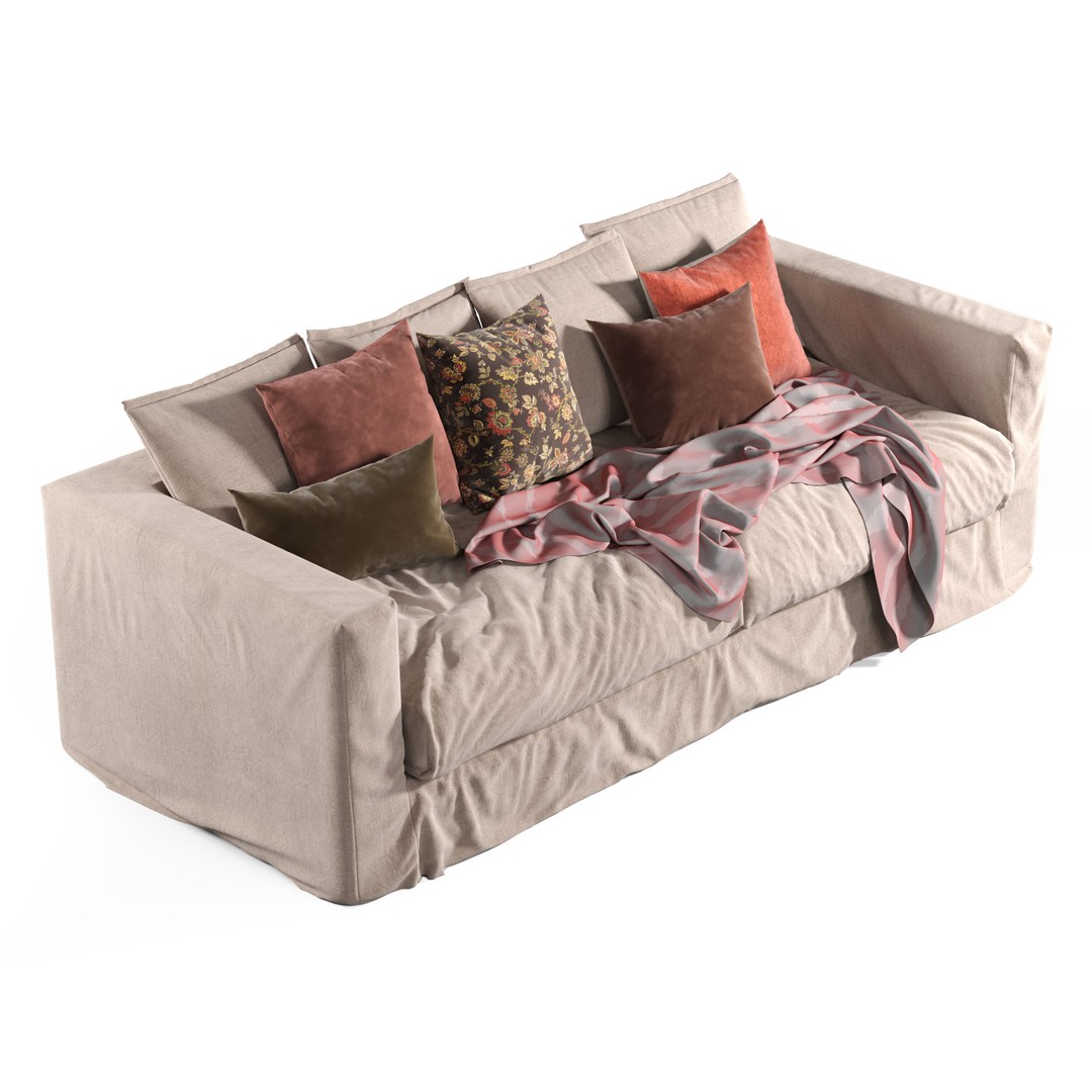 Le Grand Air Sofa 3D Model – Modern Design, PBR Textures, FBX & More - View 4