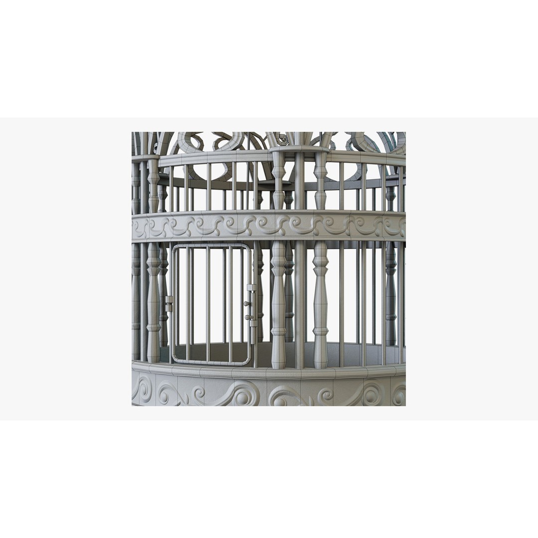 Victorian Birdcage 3D Model – Low Poly Game-Ready Asset, FBX - View 11