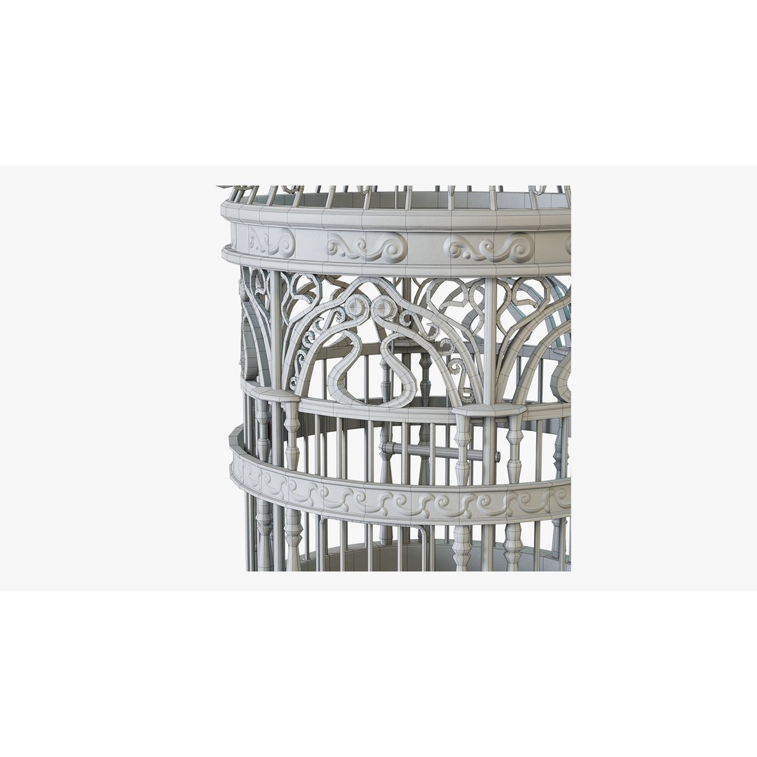Victorian Birdcage 3D Model – Low Poly Game-Ready Asset, FBX - View 12
