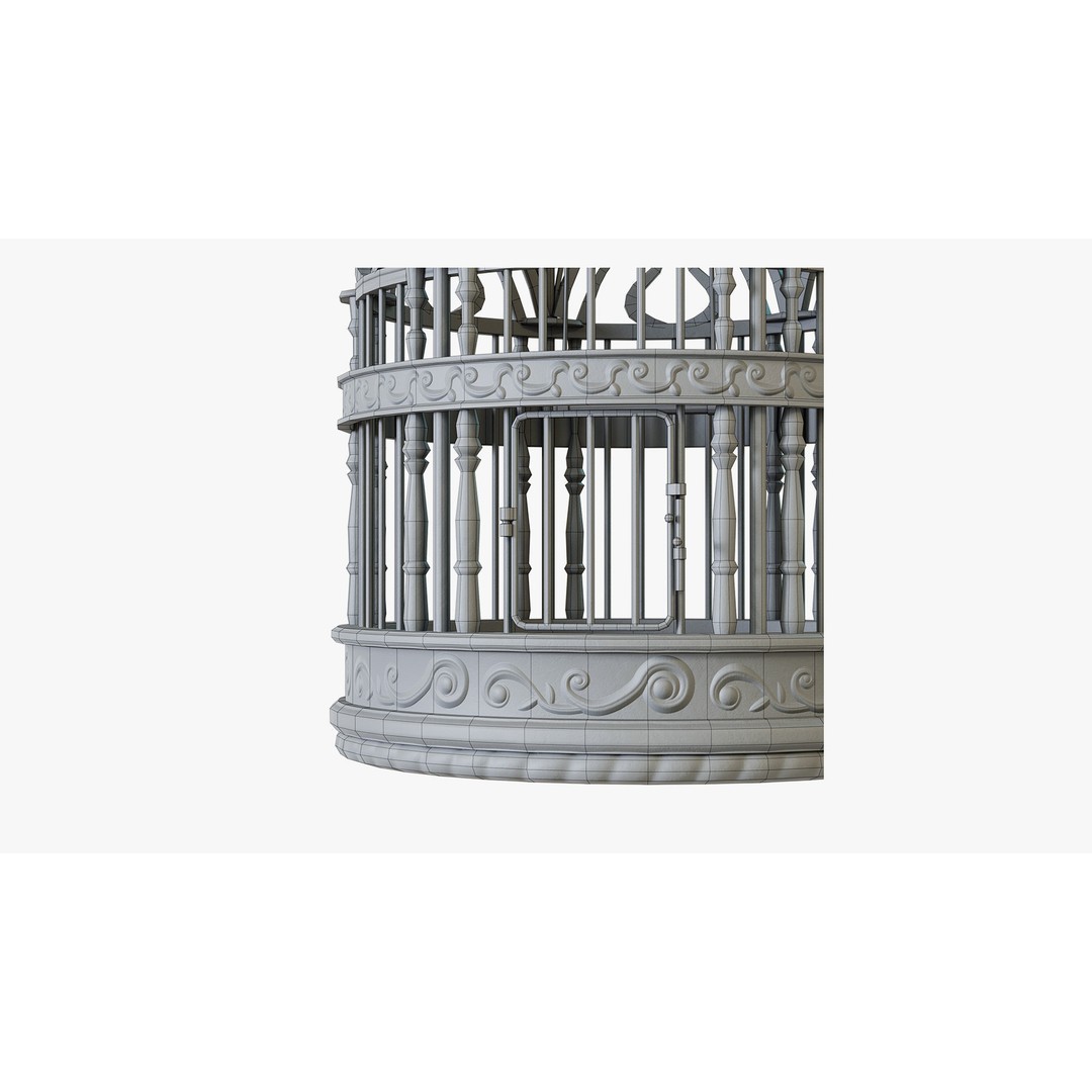 Victorian Birdcage 3D Model – Low Poly Game-Ready Asset, FBX - View 13