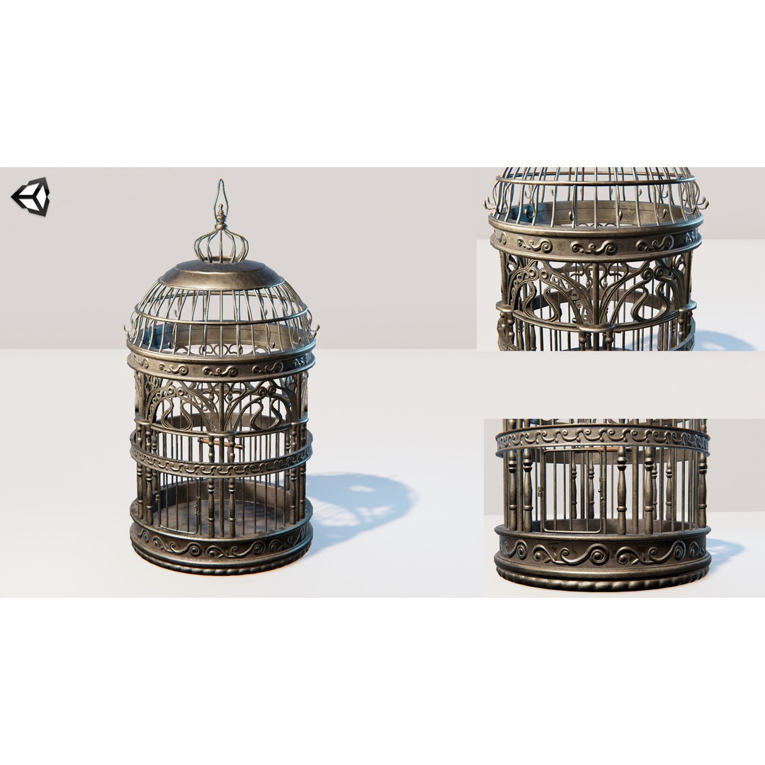 Victorian Birdcage 3D Model – Low Poly Game-Ready Asset, FBX - View 15