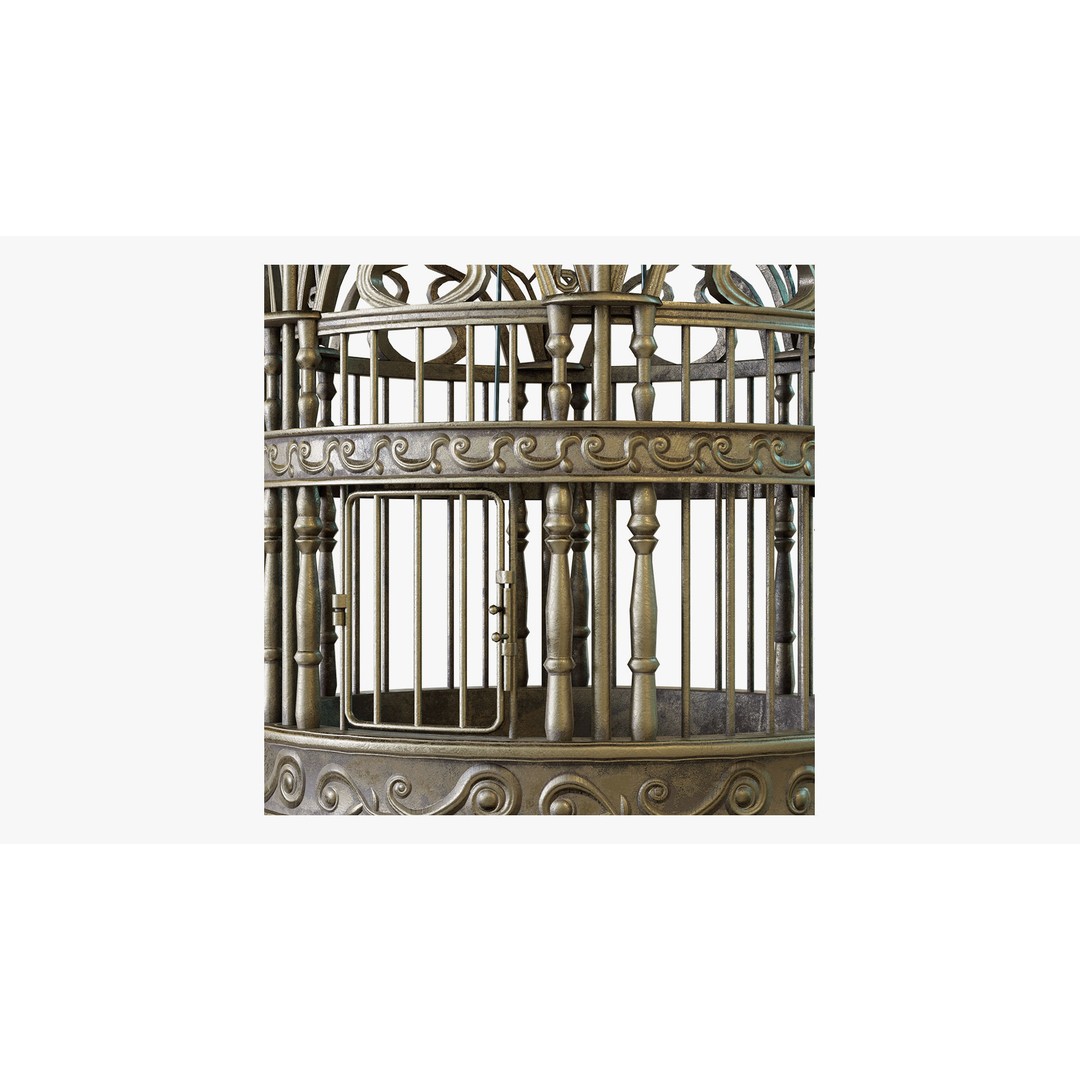 Victorian Birdcage 3D Model – Low Poly Game-Ready Asset, FBX - View 5