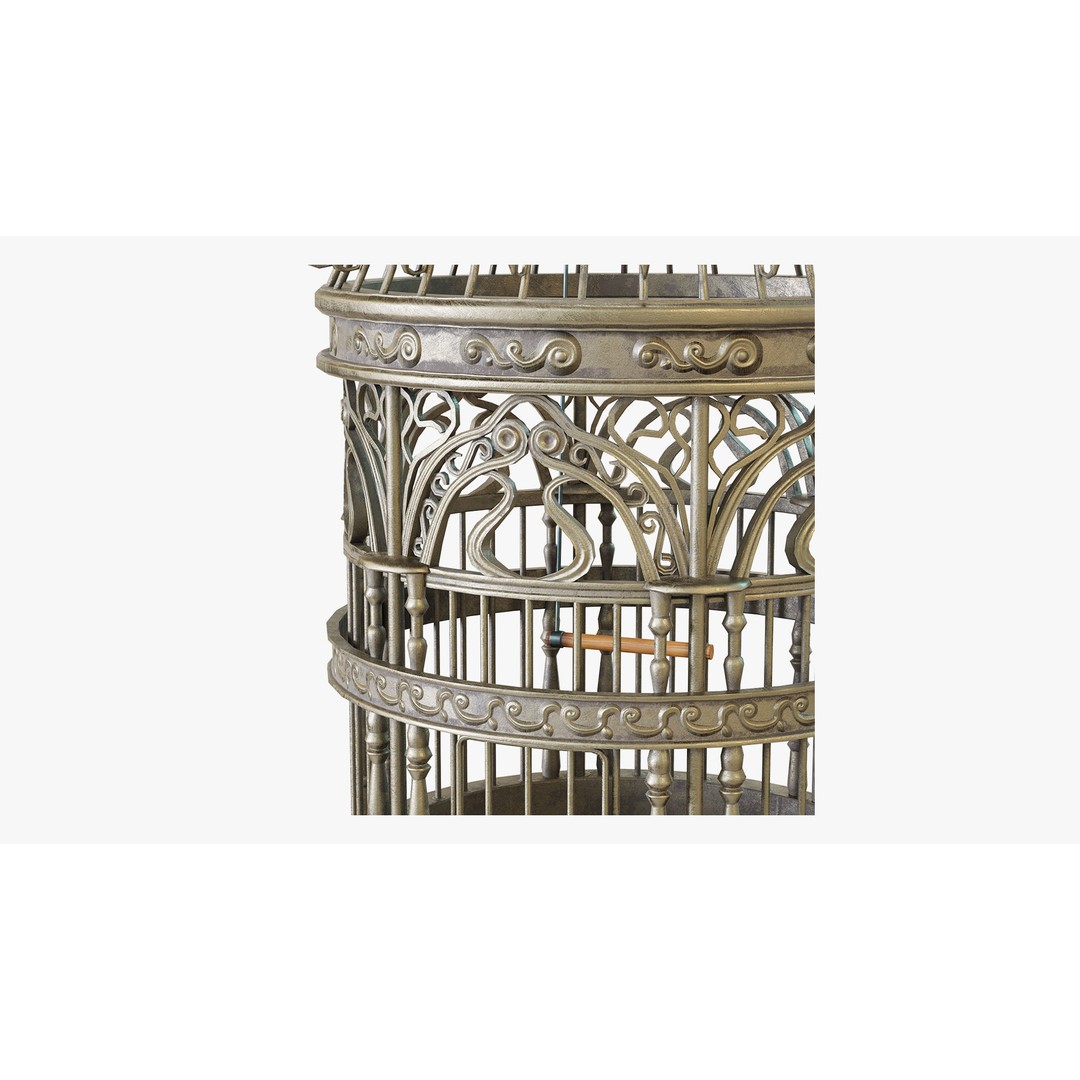 Victorian Birdcage 3D Model – Low Poly Game-Ready Asset, FBX - View 6