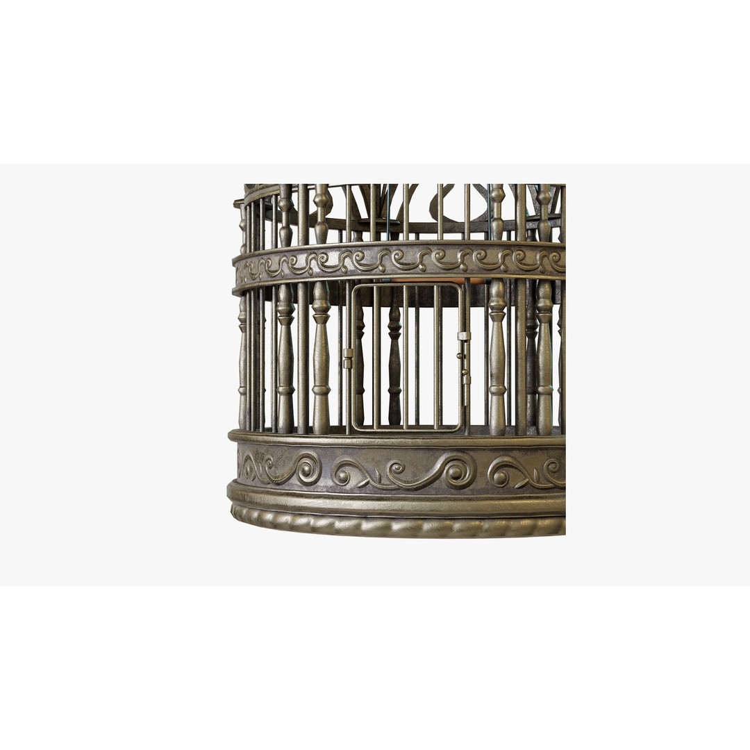Victorian Birdcage 3D Model – Low Poly Game-Ready Asset, FBX - View 7