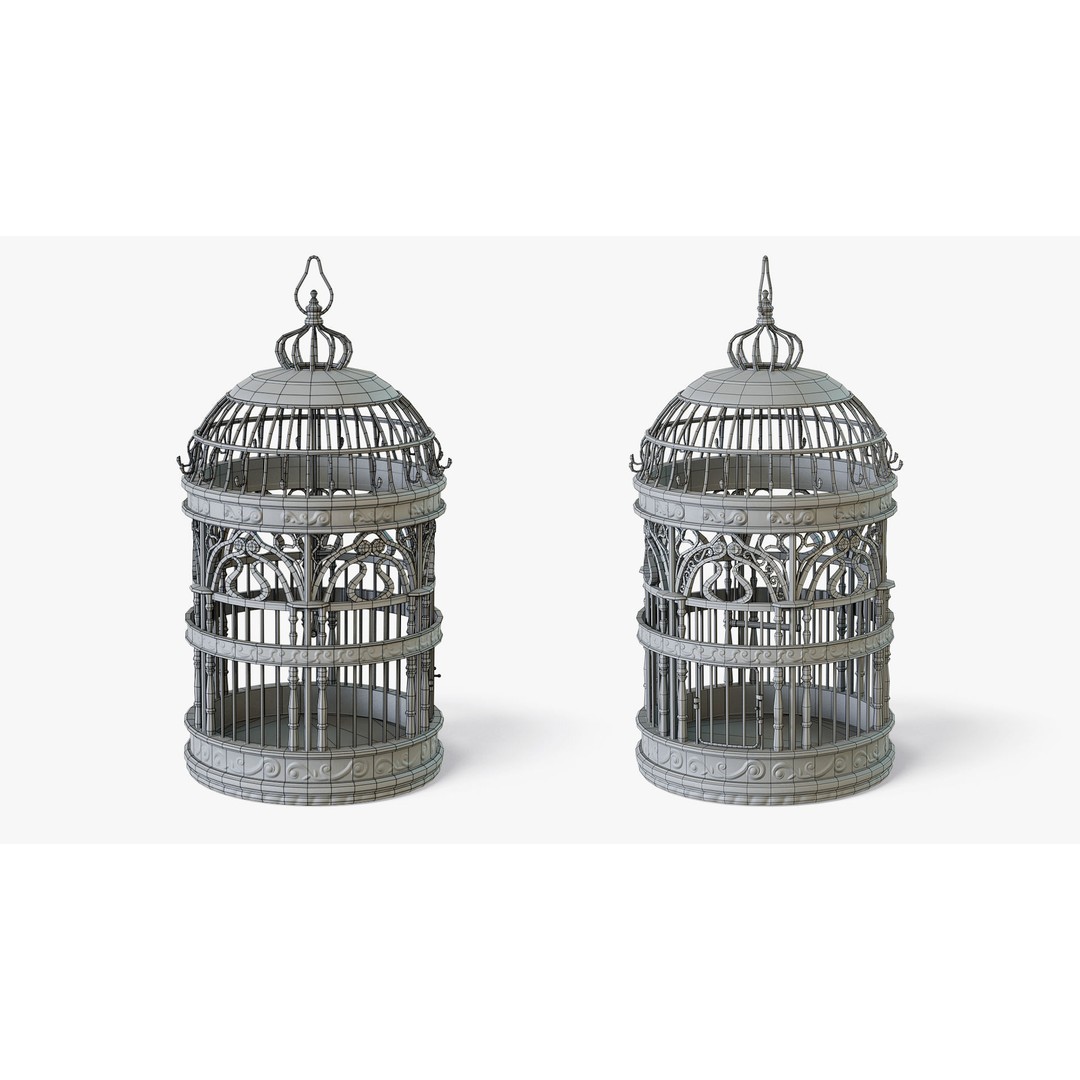 Victorian Birdcage 3D Model – Low Poly Game-Ready Asset, FBX - View 8