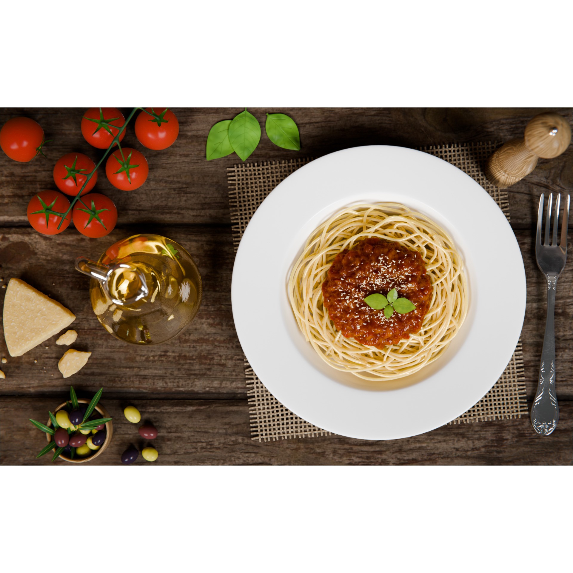 Pasta Plate Scene - Game-Ready 3D Model - View 10