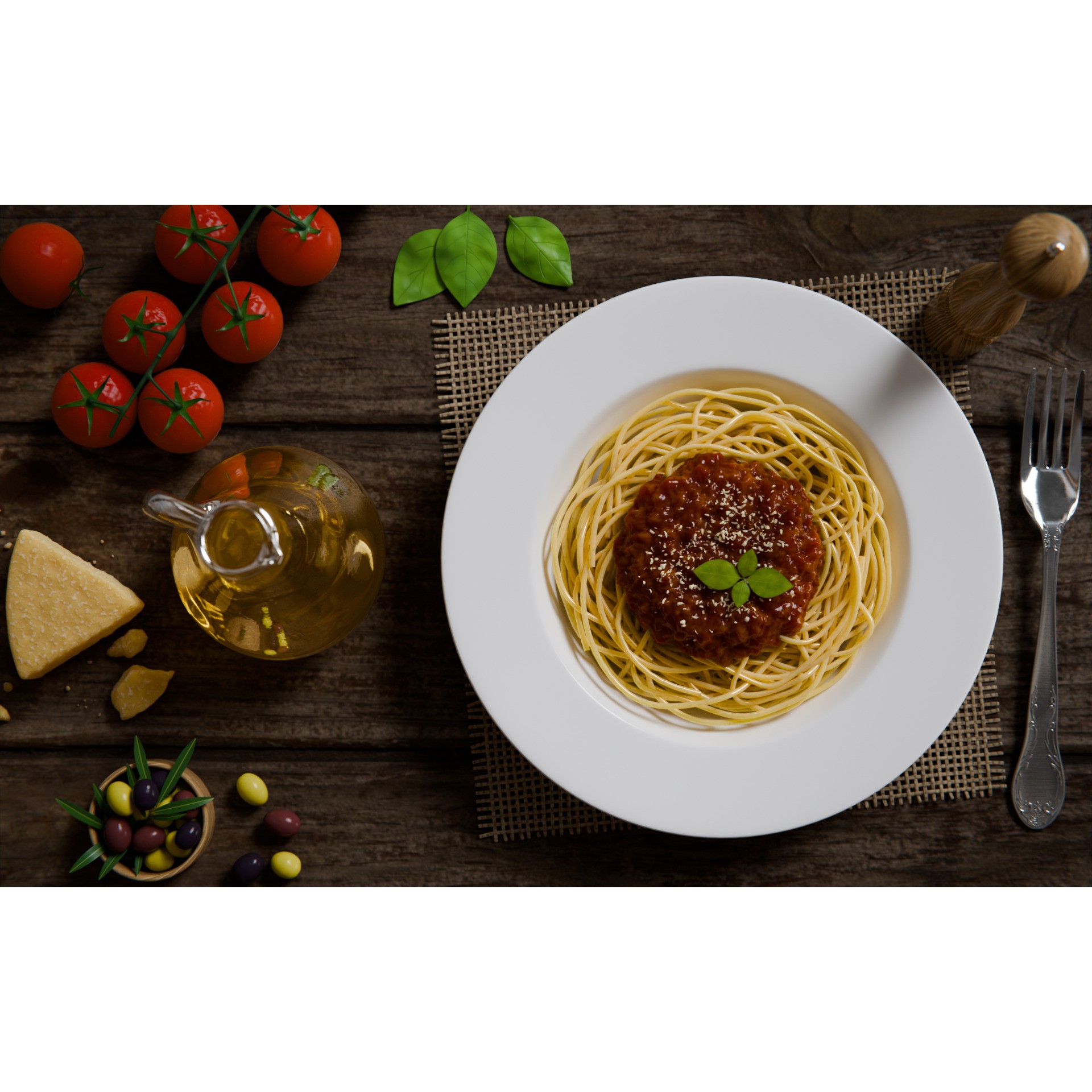 Pasta Plate Scene - Game-Ready 3D Model - View 11