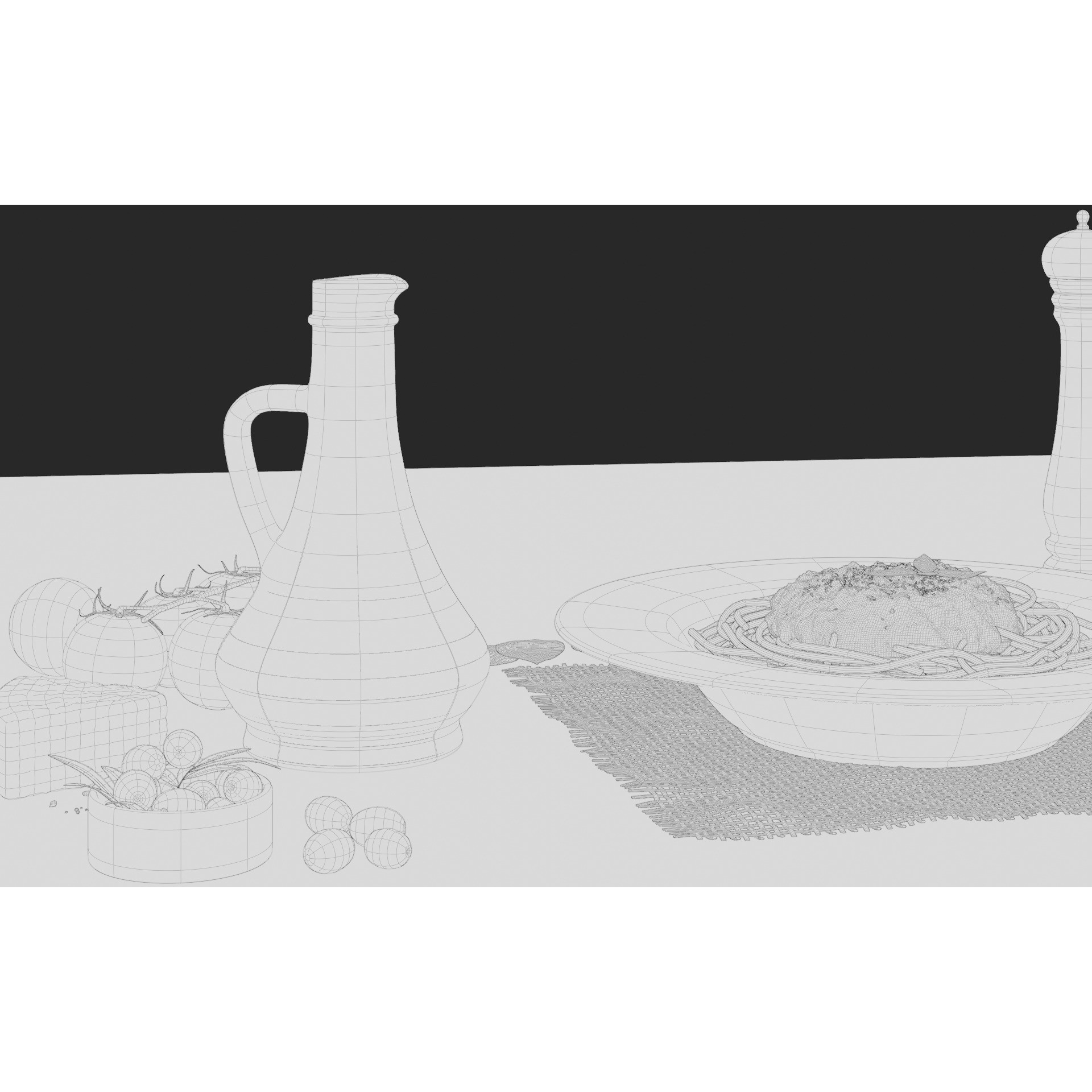 Pasta Plate Scene - Game-Ready 3D Model - View 14