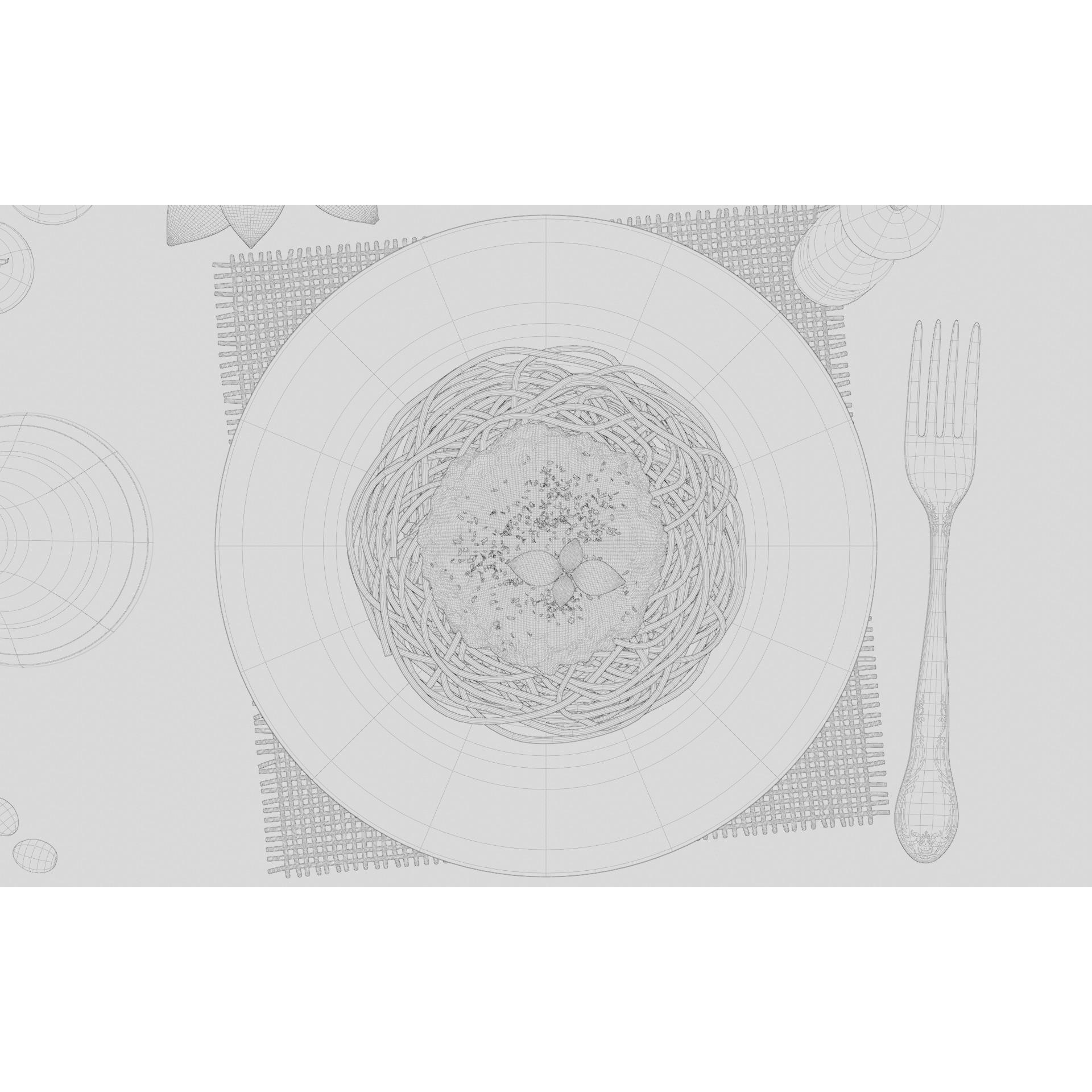 Pasta Plate Scene - Game-Ready 3D Model - View 15