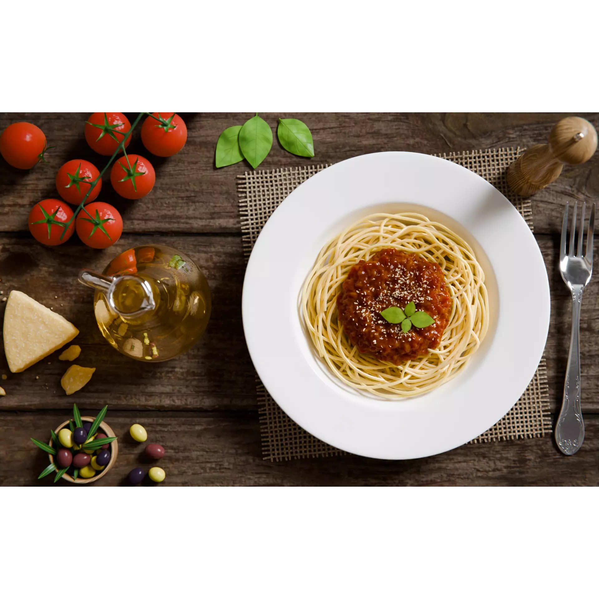 Pasta Plate Scene - Game-Ready 3D Model - View 2