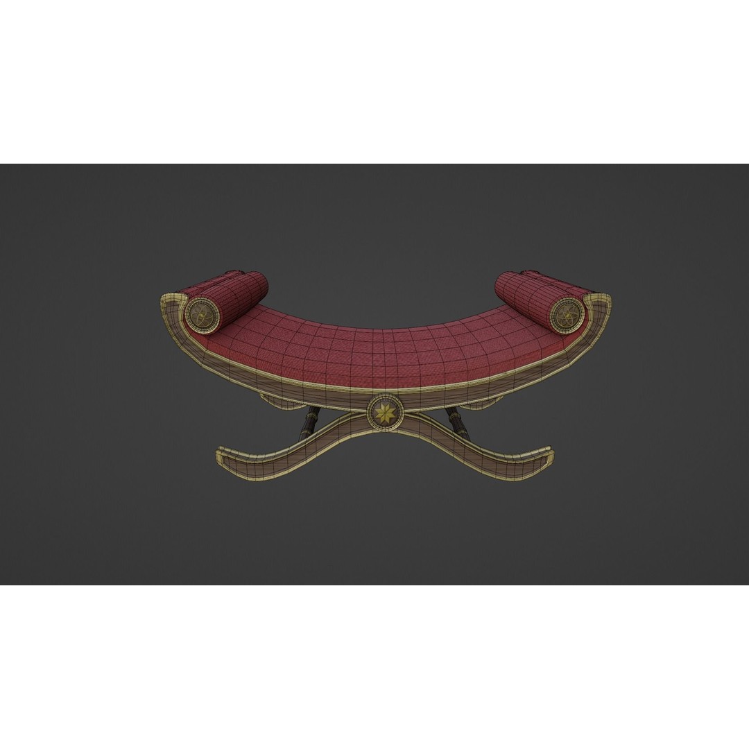 Window Seat 3D Model – Low Poly Furniture Asset, FBX & OBJ - View 11
